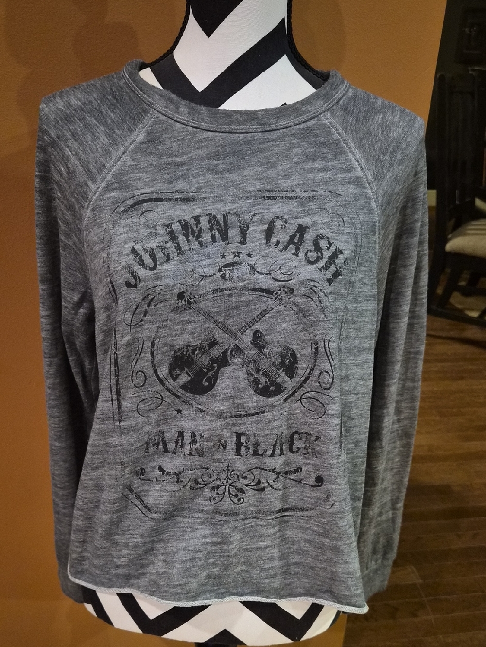 Zion Johnny Cash The Man In Black Graphic Sweatshirt - Gray
